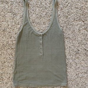 American Eagle Ribbed Green Tank Top
